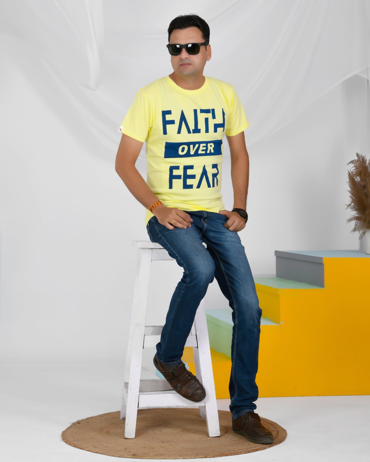 Noble Basics Round Neck T- Shirt Lemon Yellow