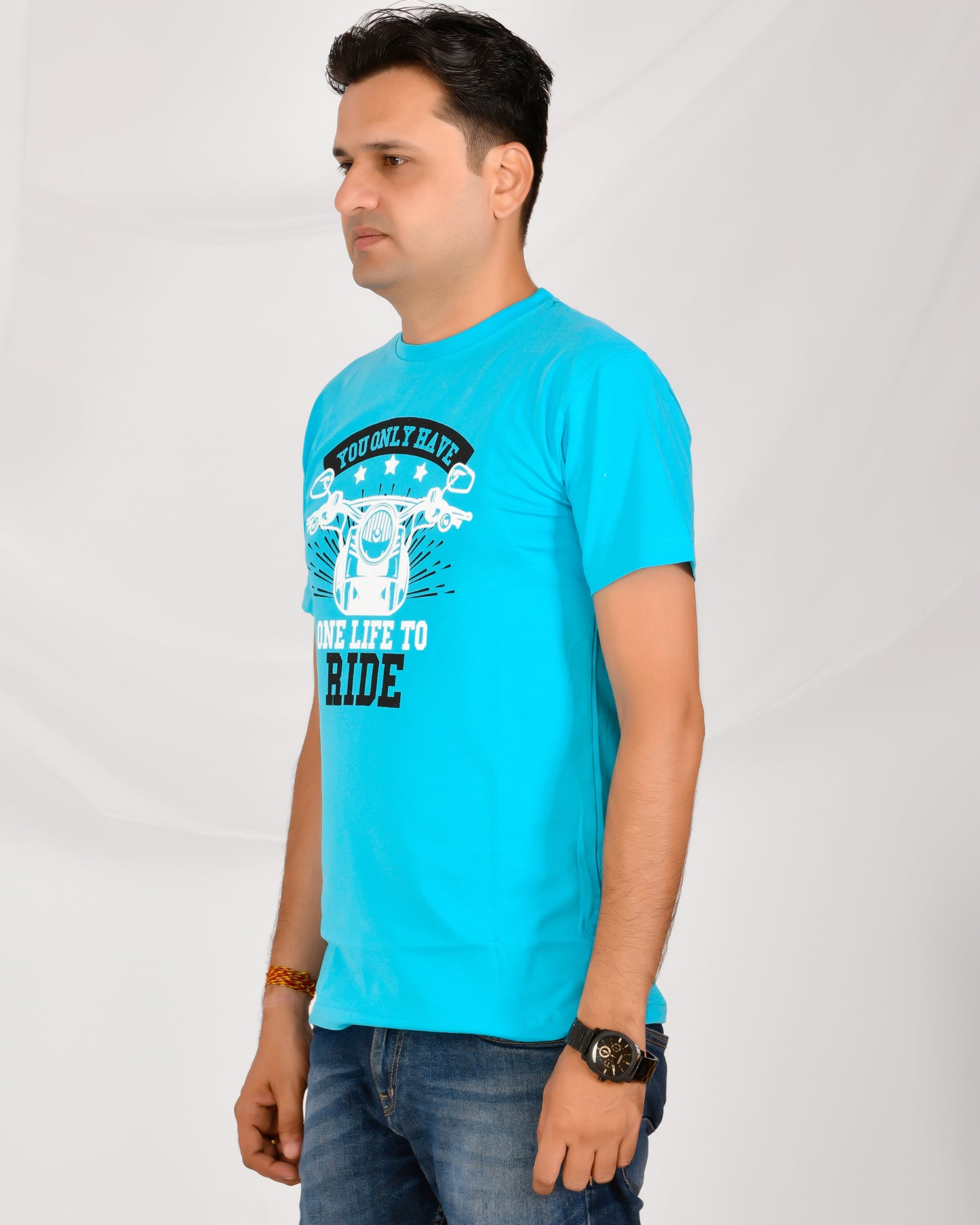 Noble Premium Round Neck T-Shirt Sky Blue