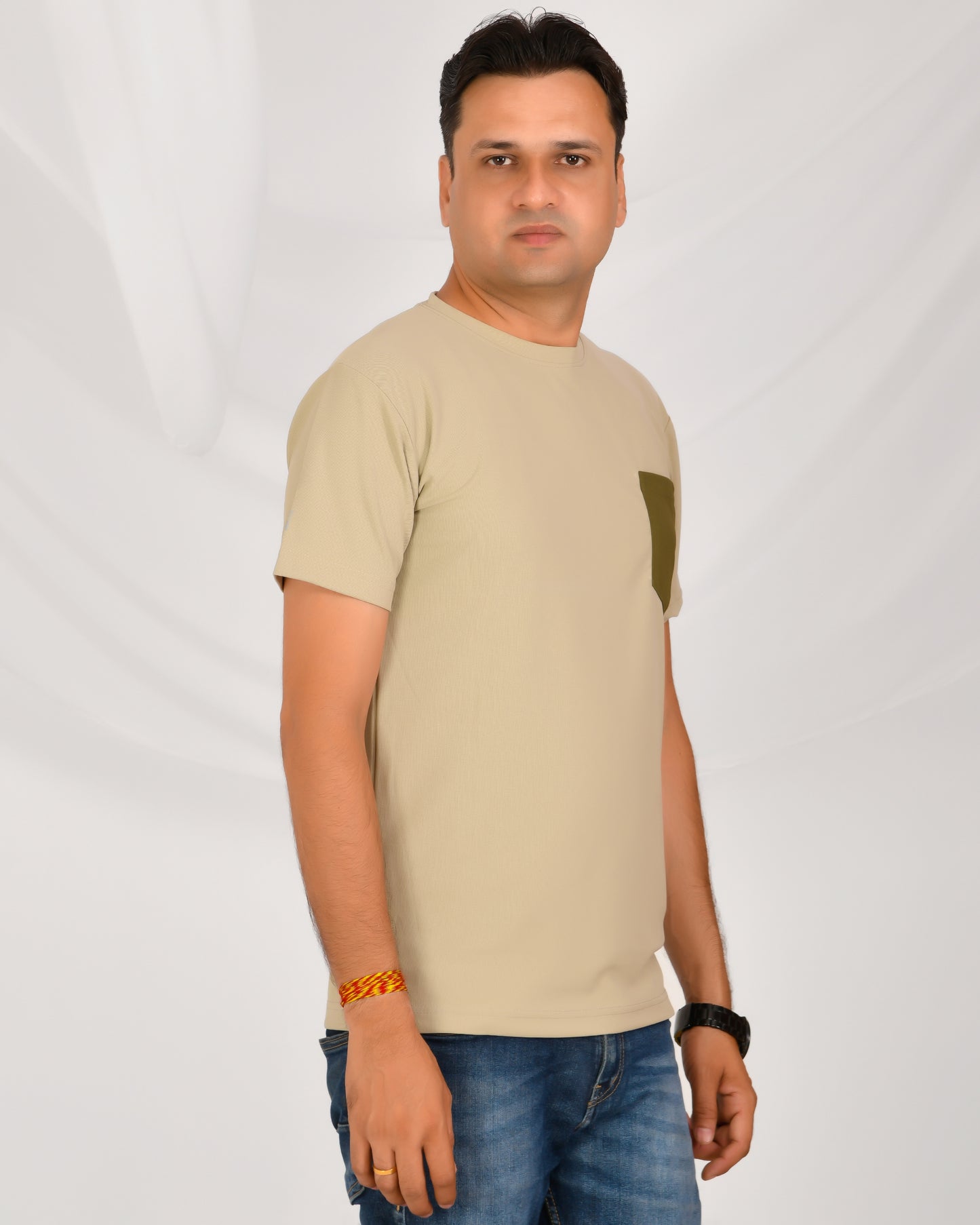 Noble Mars Round Neck T-Shirt Beige