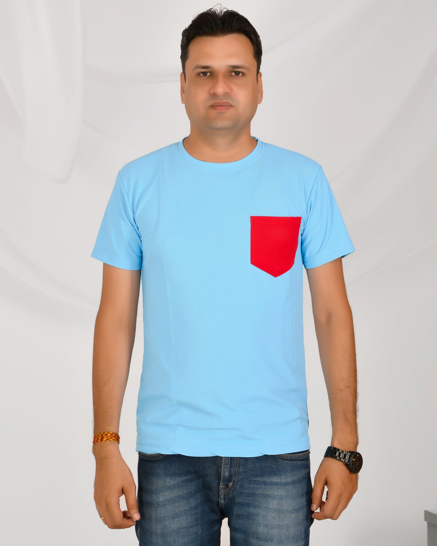 Noble Mars Round Neck T-Shirt Sky Blue