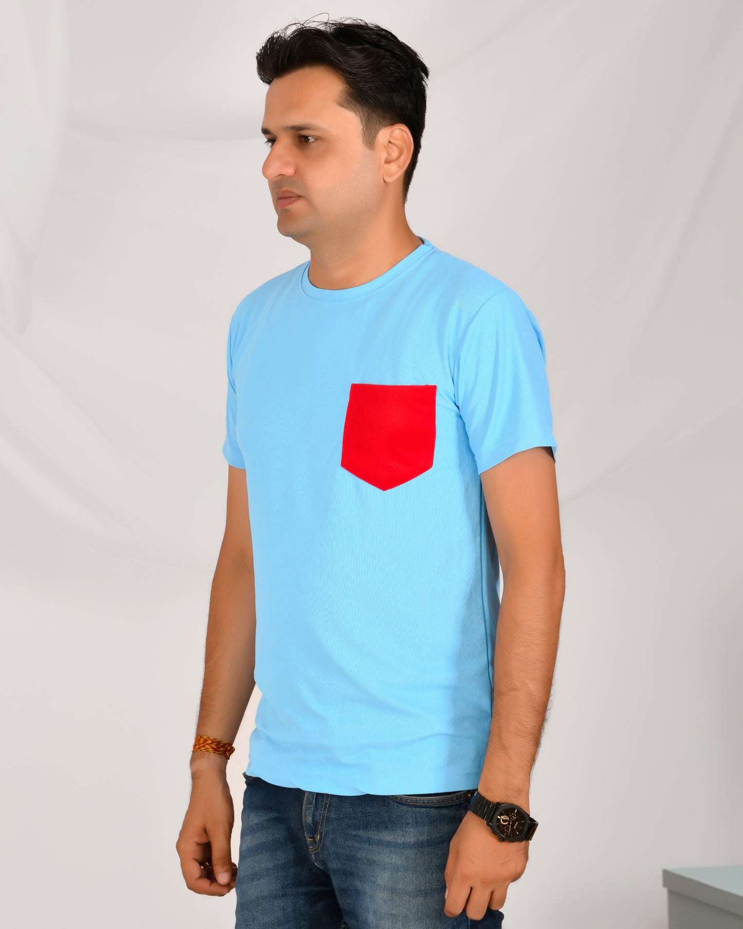 Noble Mars Round Neck T-Shirt Sky Blue