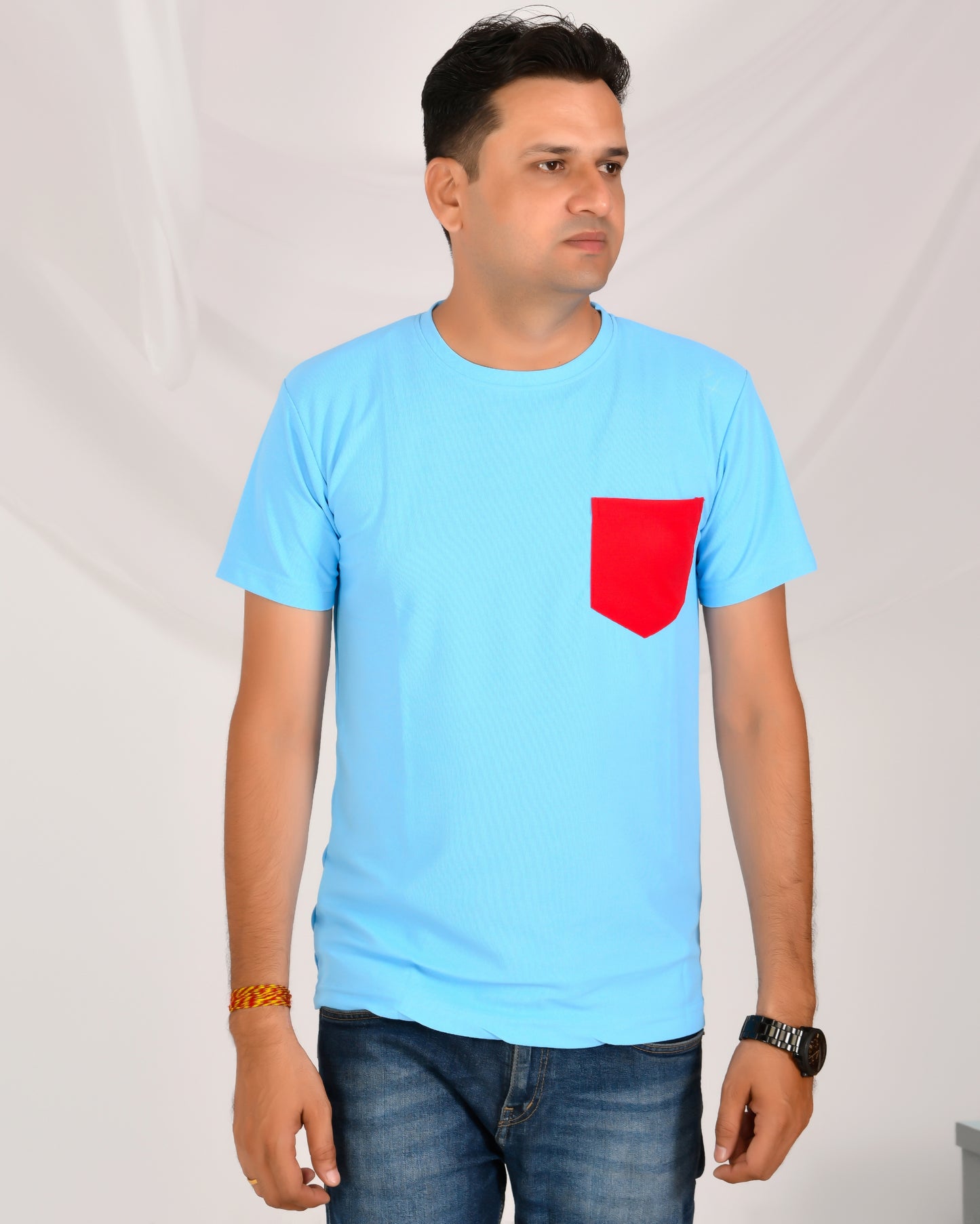 Noble Mars Round Neck T-Shirt Sky Blue